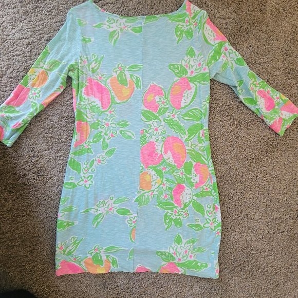 Lilly Pulitzer Marlowe Dress - Pool Blue Pink Lemonade - Size M - Picture 2 of 6